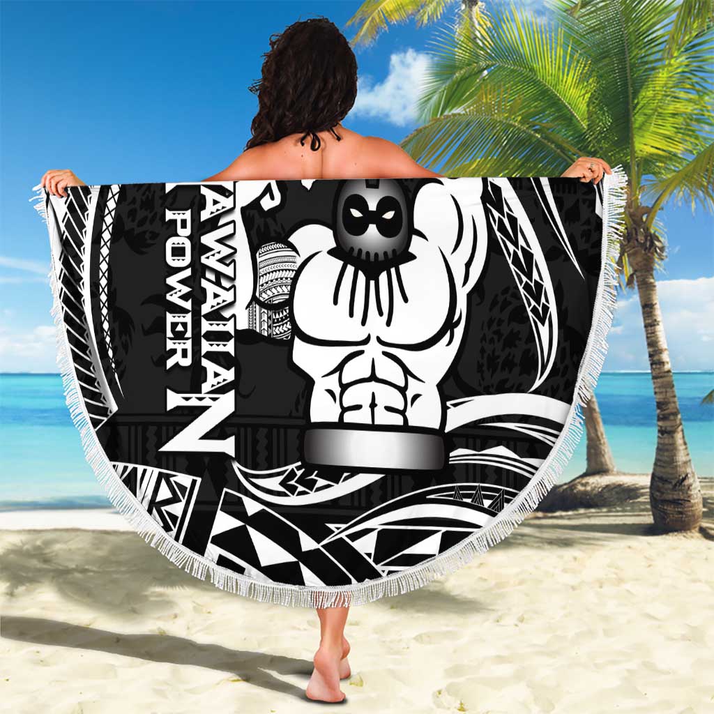 Black Hawaii Ikaika Warrior Beach Blanket Hawaiian Power LT14 - Polynesian Pride