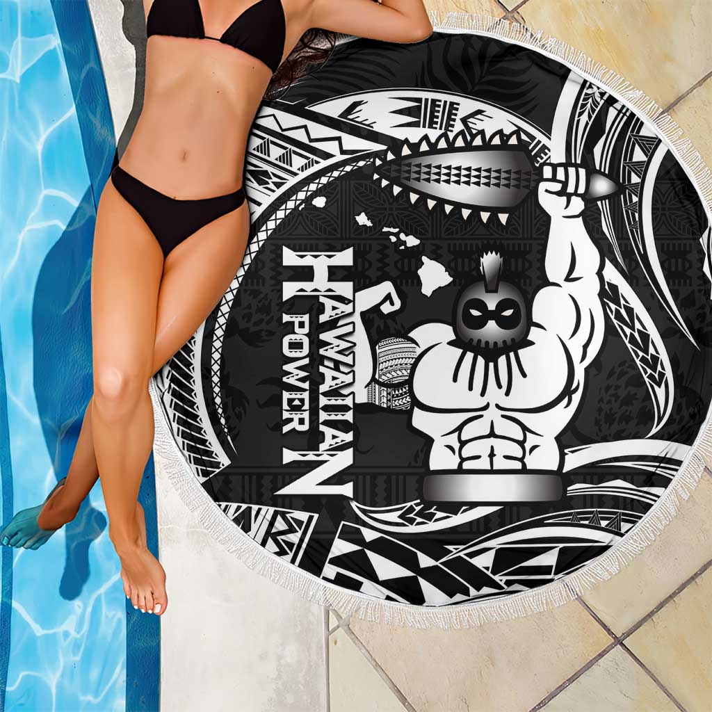 Black Hawaii Ikaika Warrior Beach Blanket Hawaiian Power LT14 - Polynesian Pride