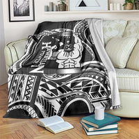 Black Hawaii Ikaika Warrior Blanket Hawaiian Power LT14 Black - Polynesian Pride