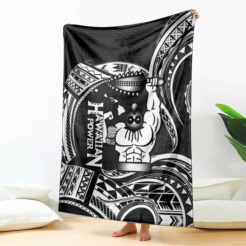 Black Hawaii Ikaika Warrior Blanket Hawaiian Power LT14 - Polynesian Pride
