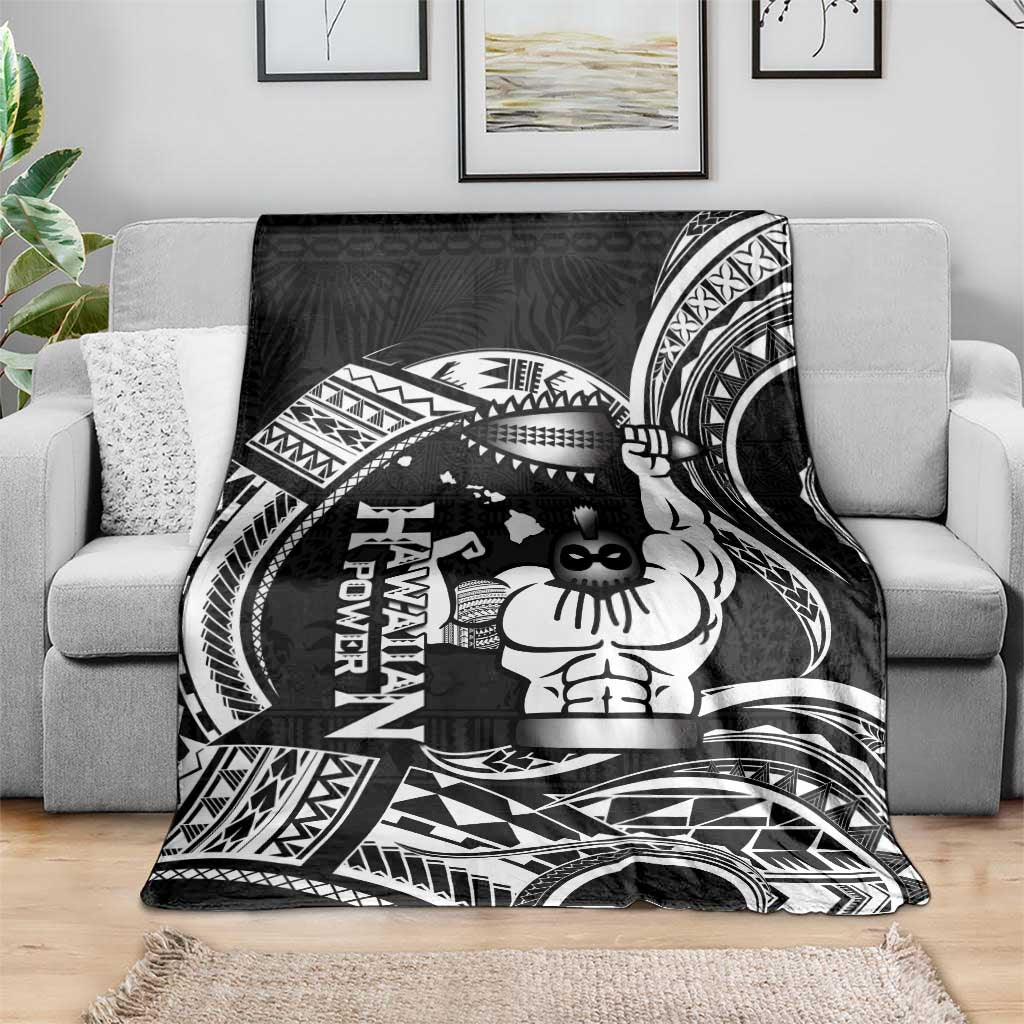 Black Hawaii Ikaika Warrior Blanket Hawaiian Power LT14 - Polynesian Pride