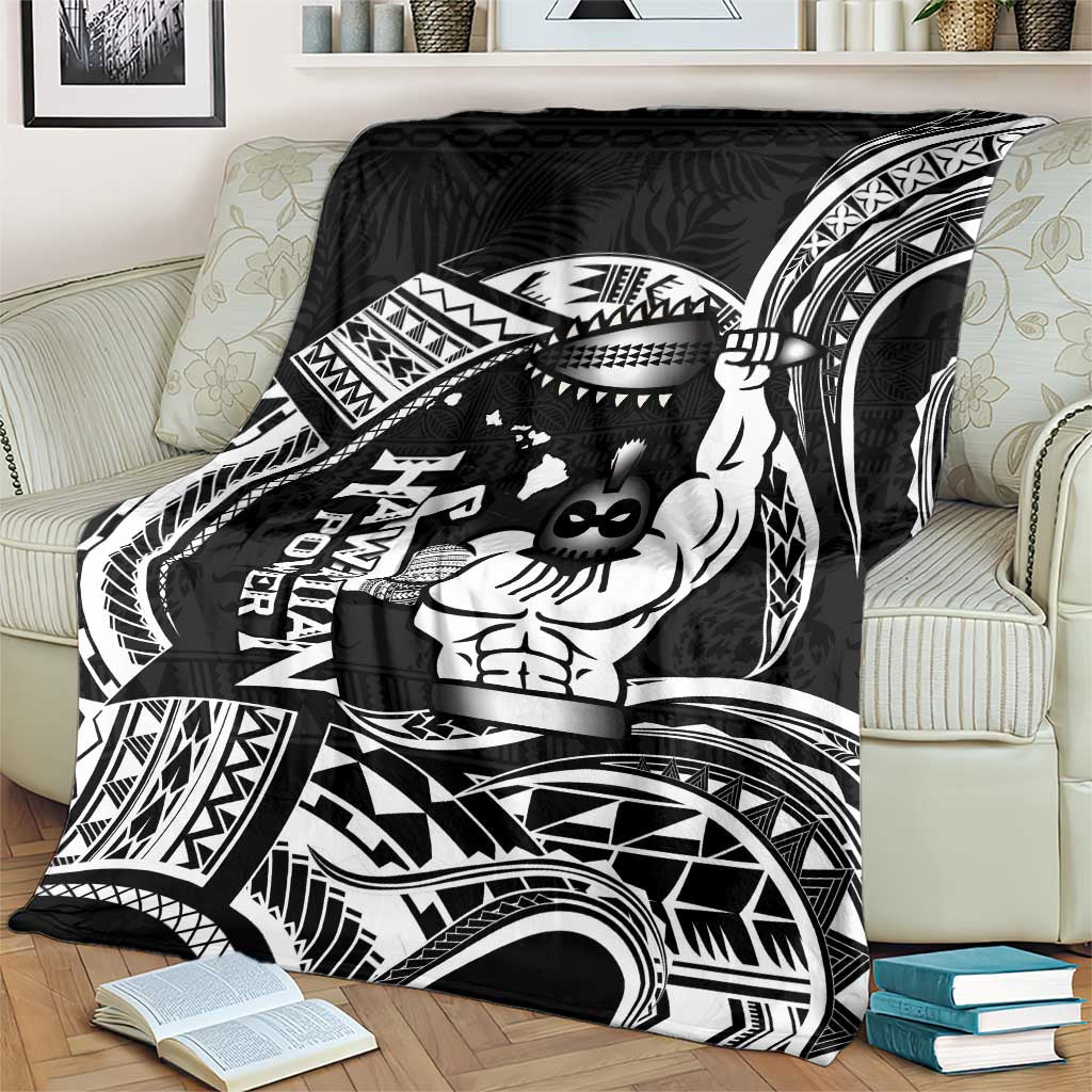 Black Hawaii Ikaika Warrior Blanket Hawaiian Power LT14 - Polynesian Pride