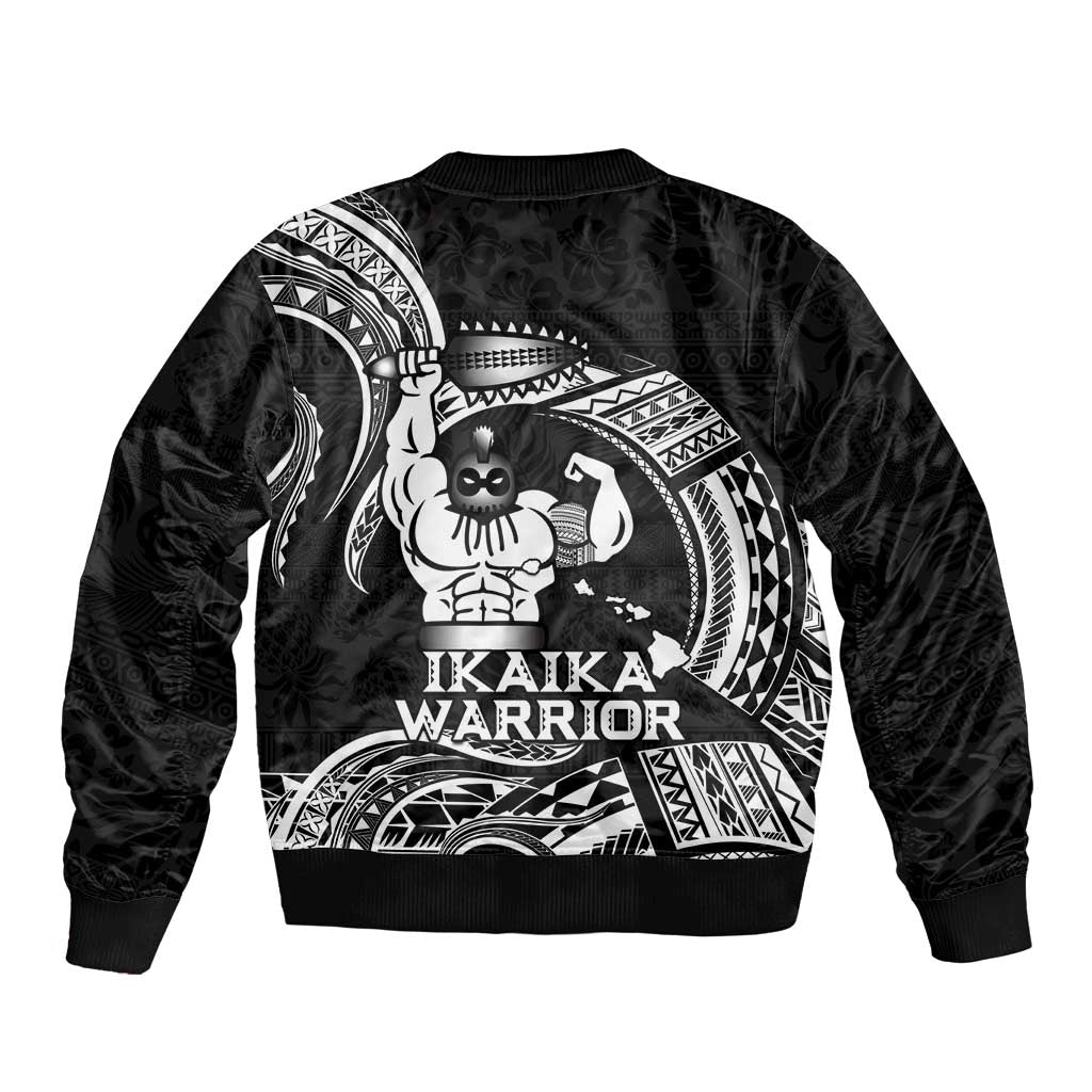 Black Hawaii Ikaika Warrior Bomber Jacket Hawaiian Power LT14 - Polynesian Pride