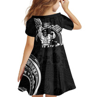 Black Hawaii Ikaika Warrior Family Matching Off The Shoulder Long Sleeve Dress and Hawaiian Shirt Hawaiian Power