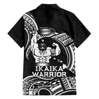 Black Hawaii Ikaika Warrior Family Matching Off The Shoulder Long Sleeve Dress and Hawaiian Shirt Hawaiian Power