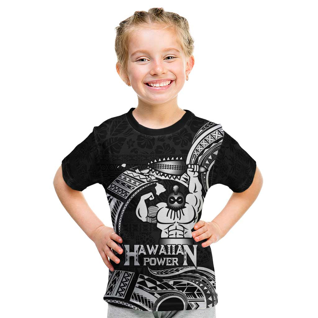 Black Hawaii Ikaika Warrior Kid T Shirt Hawaiian Power LT14 Black - Polynesian Pride