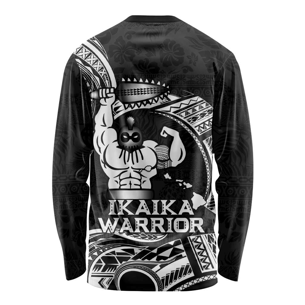 Black Hawaii Ikaika Warrior Long Sleeve Shirt Hawaiian Power LT14 - Polynesian Pride