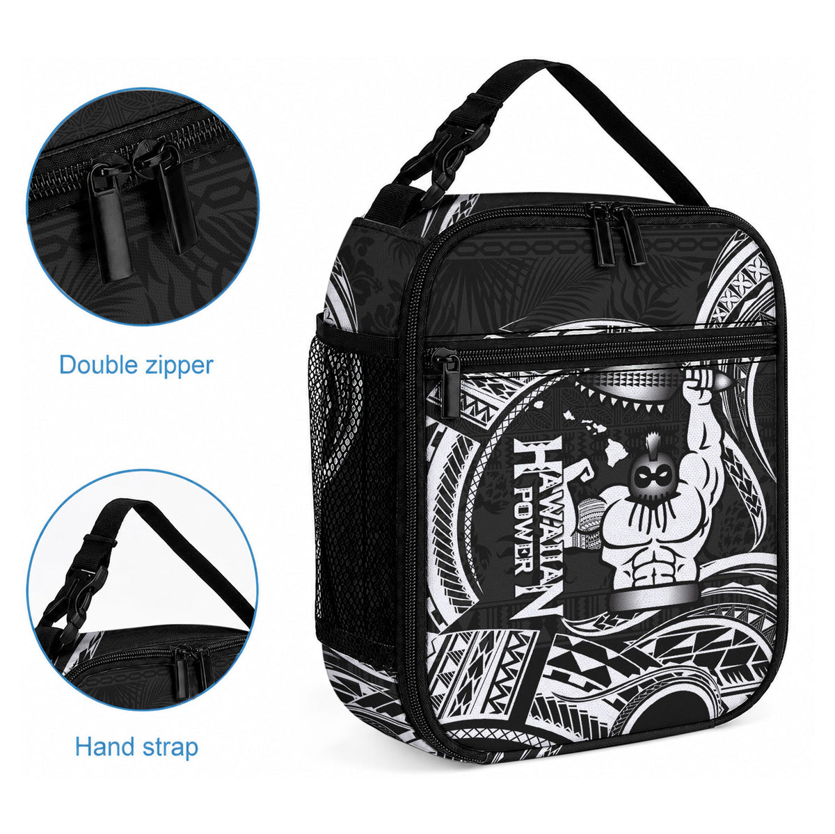 Black Hawaii Ikaika Warrior Lunch Bag Hawaiian Power LT14 - Polynesian Pride