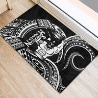 Black Hawaii Ikaika Warrior Rubber Doormat Hawaiian Power LT14 - Polynesian Pride