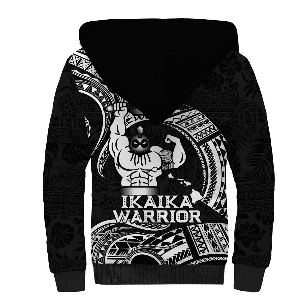 Black Hawaii Ikaika Warrior Sherpa Hoodie Hawaiian Power LT14 - Polynesian Pride