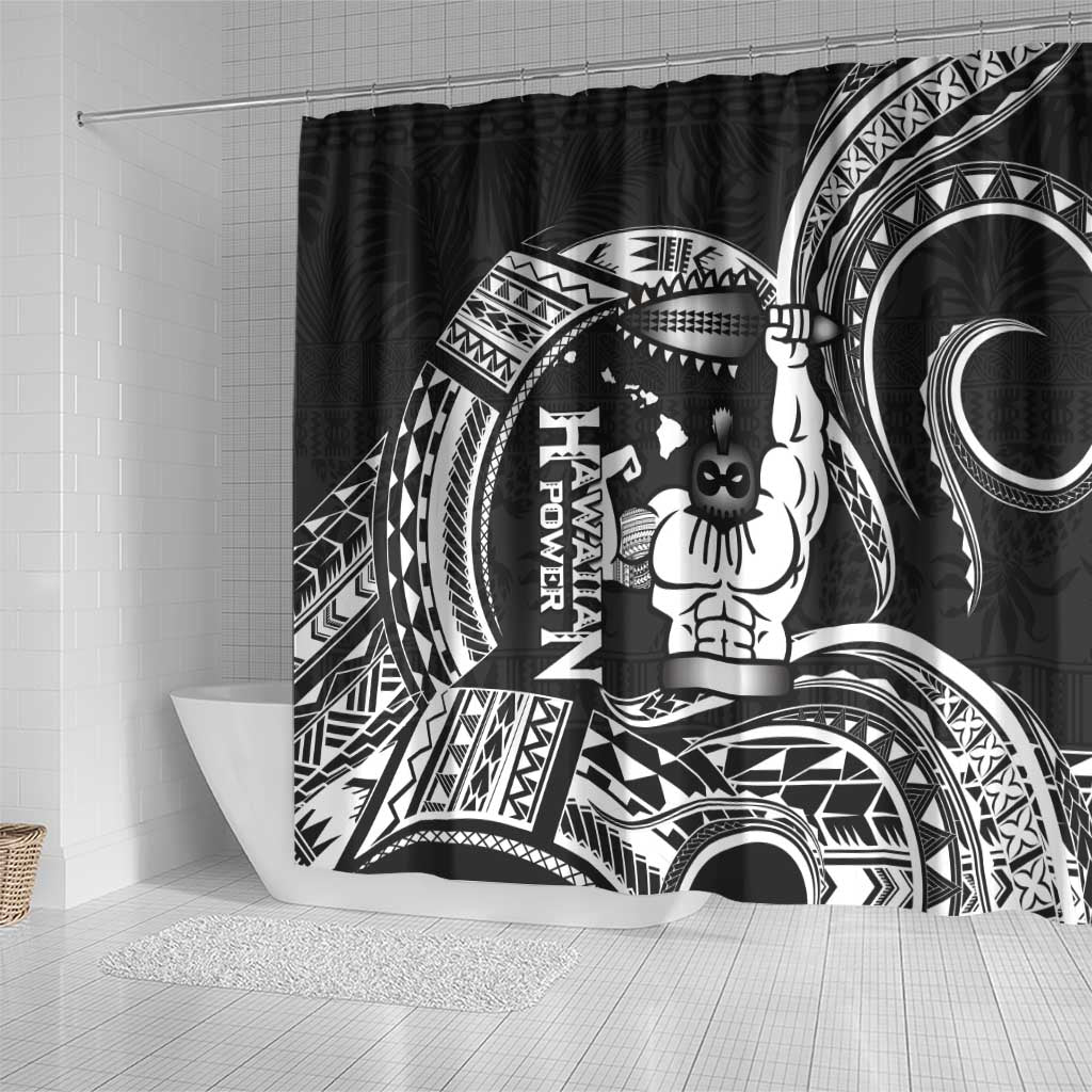 Black Hawaii Ikaika Warrior Shower Curtain Hawaiian Power LT14 - Polynesian Pride