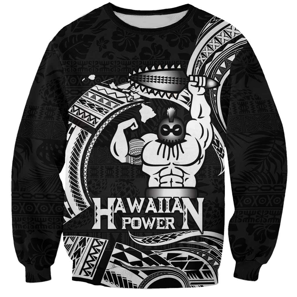 Black Hawaii Ikaika Warrior Sweatshirt Hawaiian Power LT14 Unisex Black - Polynesian Pride