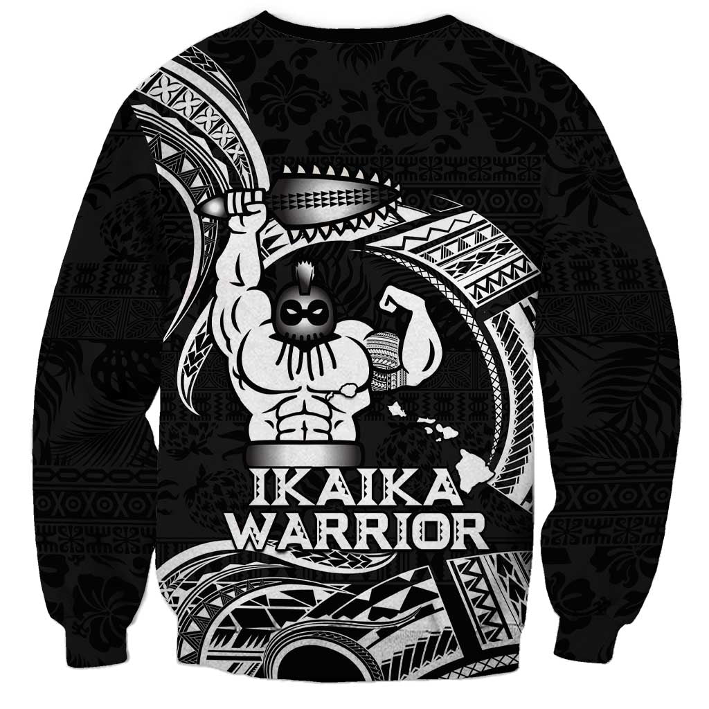 Black Hawaii Ikaika Warrior Sweatshirt Hawaiian Power LT14 - Polynesian Pride