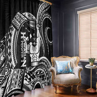 Black Hawaii Ikaika Warrior Window Curtain Hawaiian Power LT14 - Polynesian Pride