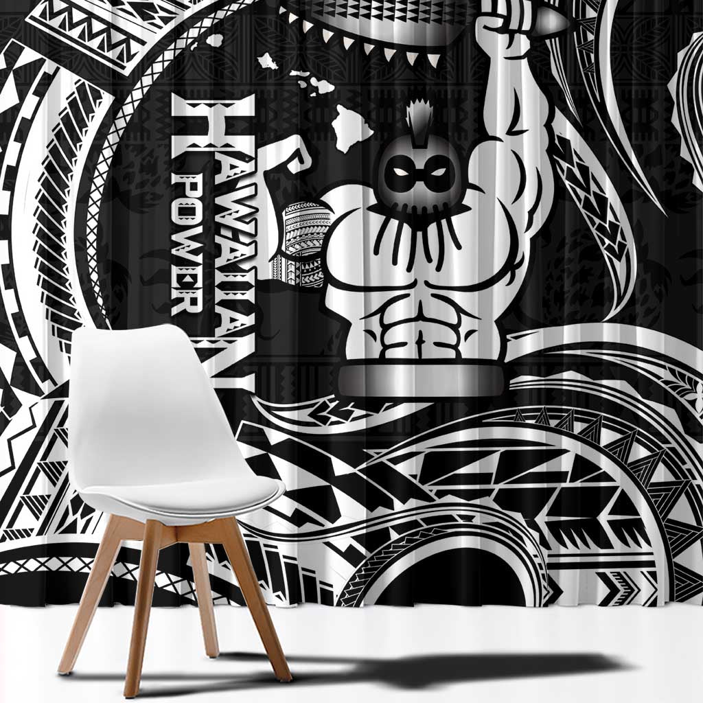 Black Hawaii Ikaika Warrior Window Curtain Hawaiian Power LT14 - Polynesian Pride
