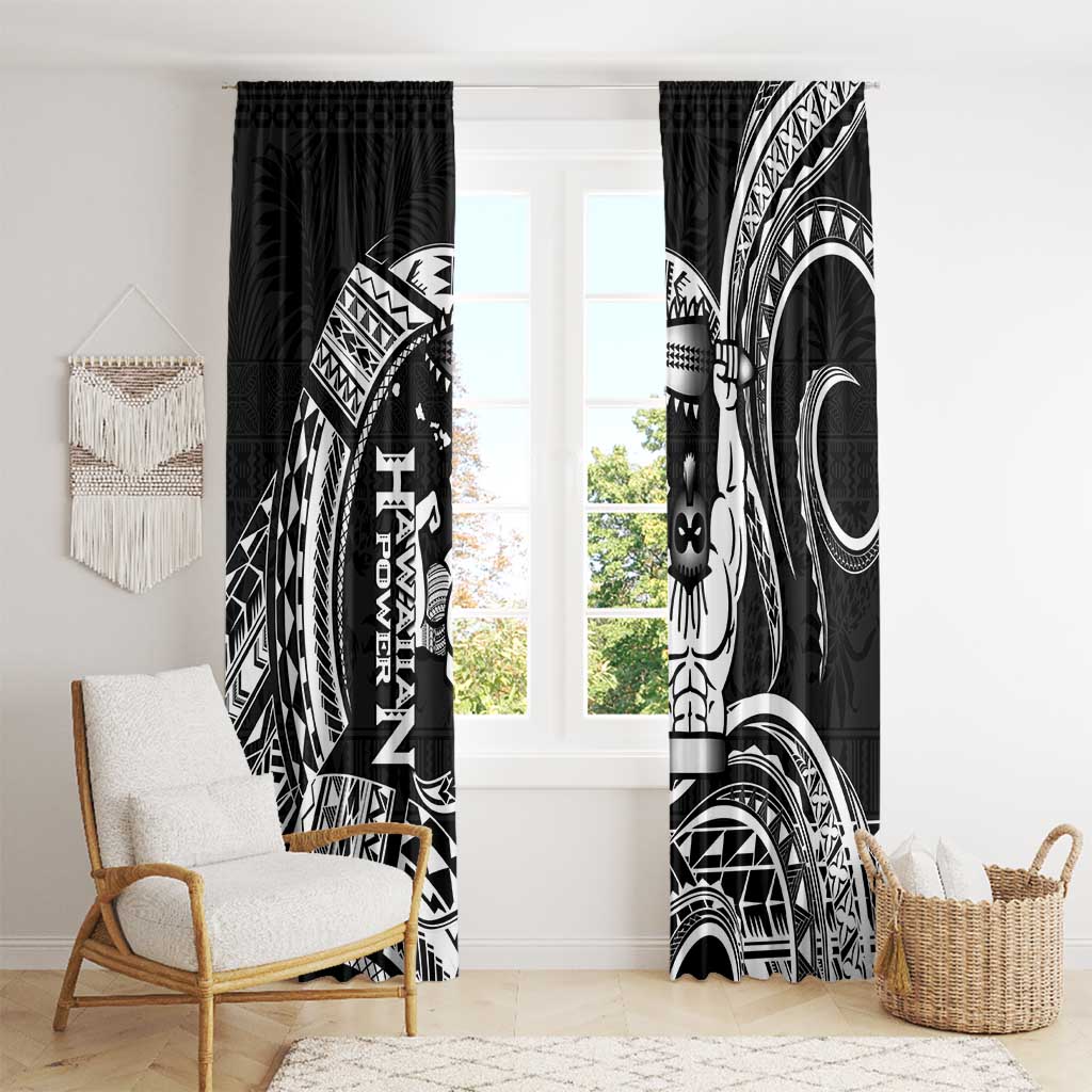 Black Hawaii Ikaika Warrior Window Curtain Hawaiian Power LT14 - Polynesian Pride