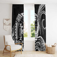 Black Hawaii Ikaika Warrior Window Curtain Hawaiian Power LT14 - Polynesian Pride