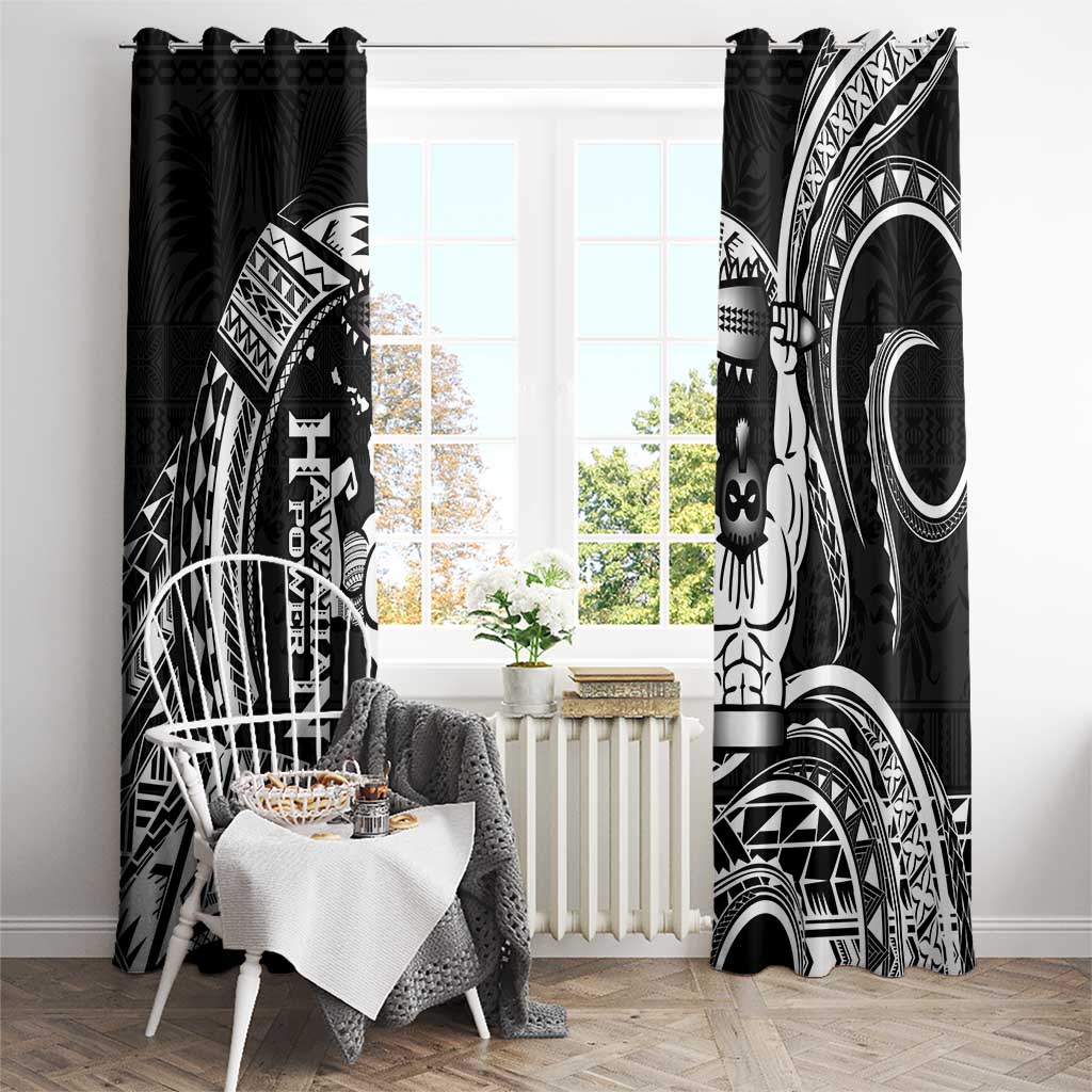 Black Hawaii Ikaika Warrior Window Curtain Hawaiian Power LT14 - Polynesian Pride