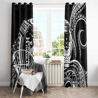 Black Hawaii Ikaika Warrior Window Curtain Hawaiian Power LT14 - Polynesian Pride