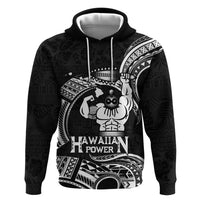 Black Hawaii Ikaika Warrior Zip Hoodie Hawaiian Power LT14 Pullover Hoodie Black - Polynesian Pride