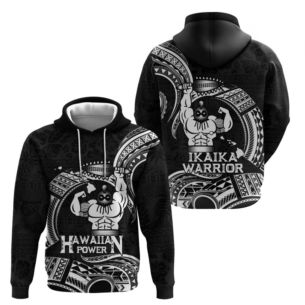 Black Hawaii Ikaika Warrior Zip Hoodie Hawaiian Power LT14 - Polynesian Pride