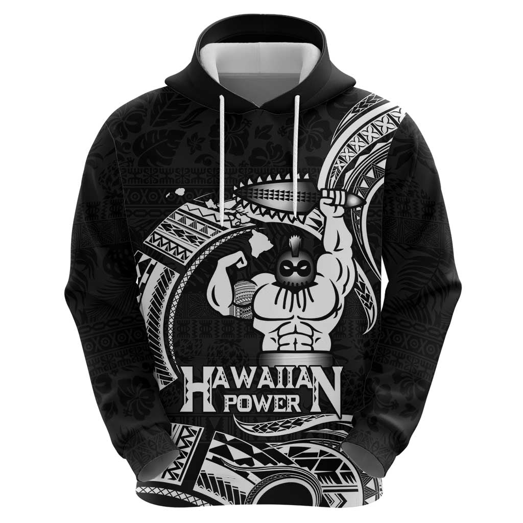 Black Hawaii Ikaika Warrior Zip Hoodie Hawaiian Power LT14 - Polynesian Pride
