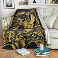 Gold Hawaii Ikaika Warrior Blanket Hawaiian Power LT14 Gold - Polynesian Pride