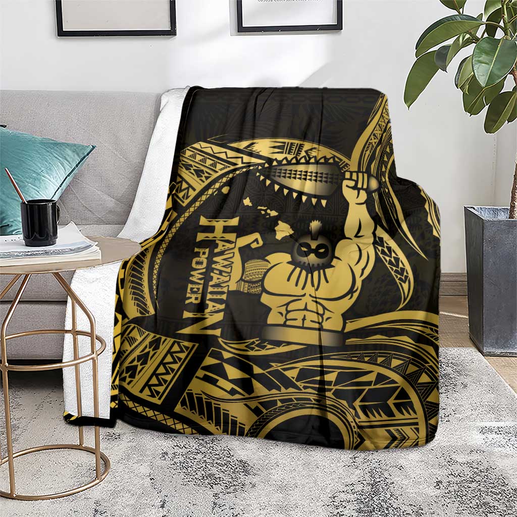 Gold Hawaii Ikaika Warrior Blanket Hawaiian Power LT14 - Polynesian Pride