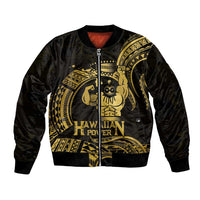 Gold Hawaii Ikaika Warrior Bomber Jacket Hawaiian Power LT14 Unisex Gold - Polynesian Pride