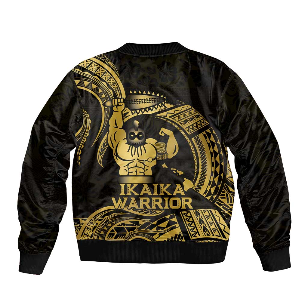 Gold Hawaii Ikaika Warrior Bomber Jacket Hawaiian Power LT14 - Polynesian Pride