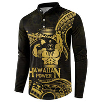 Gold Hawaii Ikaika Warrior Button Sweatshirt Hawaiian Power LT14 - Polynesian Pride