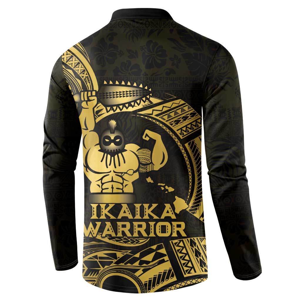 Gold Hawaii Ikaika Warrior Button Sweatshirt Hawaiian Power LT14 - Polynesian Pride