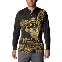 Gold Hawaii Ikaika Warrior Button Sweatshirt Hawaiian Power LT14 - Polynesian Pride