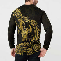 Gold Hawaii Ikaika Warrior Button Sweatshirt Hawaiian Power LT14 - Polynesian Pride