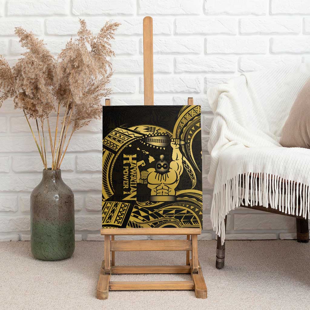 Gold Hawaii Ikaika Warrior Canvas Wall Art Hawaiian Power LT14 - Polynesian Pride