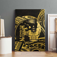 Gold Hawaii Ikaika Warrior Canvas Wall Art Hawaiian Power LT14 - Polynesian Pride
