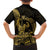 Gold Hawaii Ikaika Warrior Family Matching Off The Shoulder Long Sleeve Dress and Hawaiian Shirt Hawaiian Power