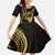 Gold Hawaii Ikaika Warrior Family Matching Off The Shoulder Long Sleeve Dress and Hawaiian Shirt Hawaiian Power