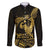 Gold Hawaii Ikaika Warrior Family Matching Off The Shoulder Long Sleeve Dress and Hawaiian Shirt Hawaiian Power