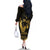 Gold Hawaii Ikaika Warrior Family Matching Off The Shoulder Long Sleeve Dress and Hawaiian Shirt Hawaiian Power