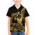Gold Hawaii Ikaika Warrior Family Matching Off The Shoulder Long Sleeve Dress and Hawaiian Shirt Hawaiian Power
