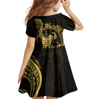 Gold Hawaii Ikaika Warrior Family Matching Off Shoulder Maxi Dress and Hawaiian Shirt Hawaiian Power