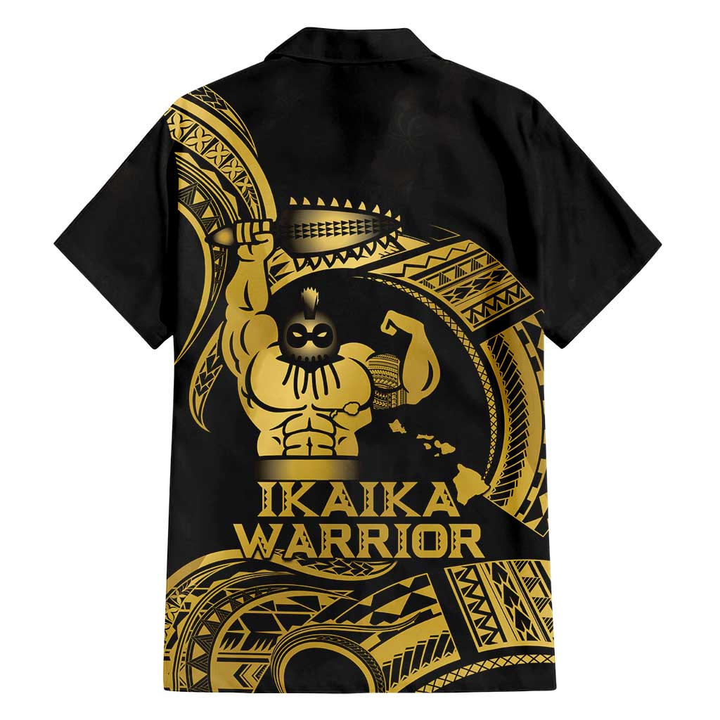 Gold Hawaii Ikaika Warrior Family Matching Puletasi and Hawaiian Shirt Hawaiian Power LT14 - Polynesian Pride