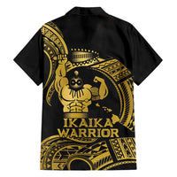 Gold Hawaii Ikaika Warrior Family Matching Puletasi and Hawaiian Shirt Hawaiian Power LT14 - Polynesian Pride