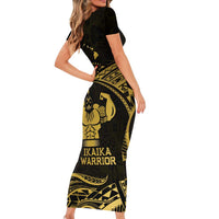Gold Hawaii Ikaika Warrior Family Matching Short Sleeve Bodycon Dress and Hawaiian Shirt Hawaiian Power LT14 - Polynesian Pride