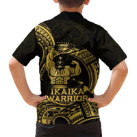 Gold Hawaii Ikaika Warrior Family Matching Tank Maxi Dress and Hawaiian Shirt Hawaiian Power