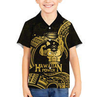 Gold Hawaii Ikaika Warrior Family Matching Tank Maxi Dress and Hawaiian Shirt Hawaiian Power
