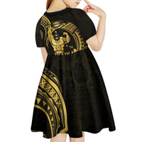 Gold Hawaii Ikaika Warrior Kid Short Sleeve Dress Hawaiian Power LT14 - Polynesian Pride