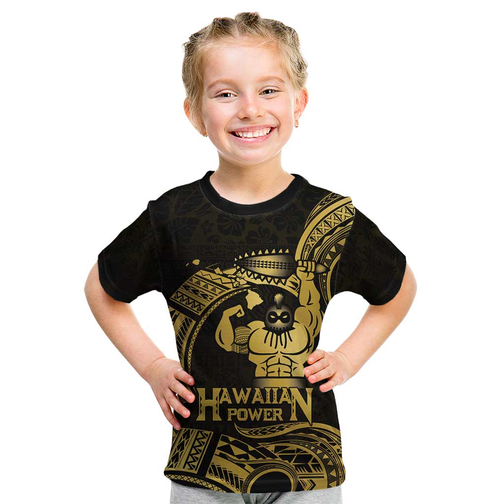 Gold Hawaii Ikaika Warrior Kid T Shirt Hawaiian Power LT14 Gold - Polynesian Pride
