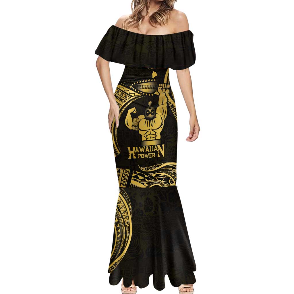 Gold Hawaii Ikaika Warrior Mermaid Dress Hawaiian Power LT14 - Polynesian Pride